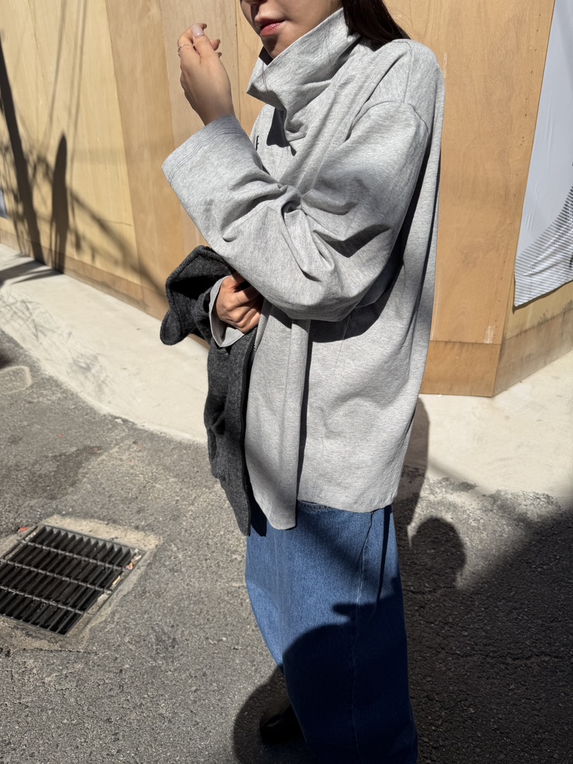 FRANC韓國代購26秋冬寬松高領長袖T恤高領落肩寬松FRANC長袖T恤