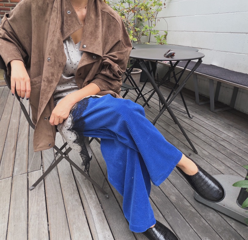 PARIS MATCH韓國直郵26秋季復古麂皮絨寬松夾克口袋按扣落肩翻PARIS MATCH夾克