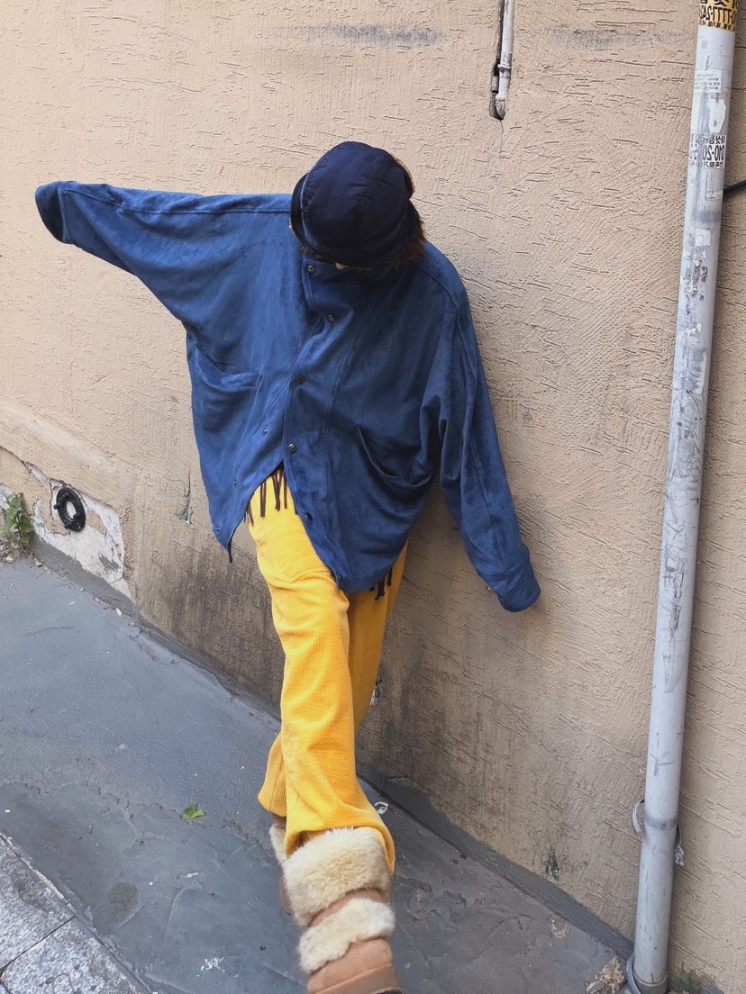 PARIS MATCH韓國直郵26秋季復古麂皮絨寬松夾克口袋按扣落肩翻PARIS MATCH夾克