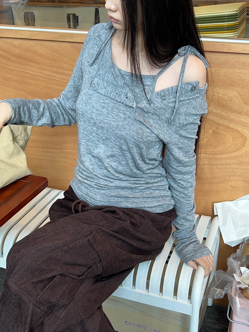 ANOTHER AVENUE東大門代購26秋季系帶針織吊帶背心系帶修身ANOTHER AVENUE吊帶/背心