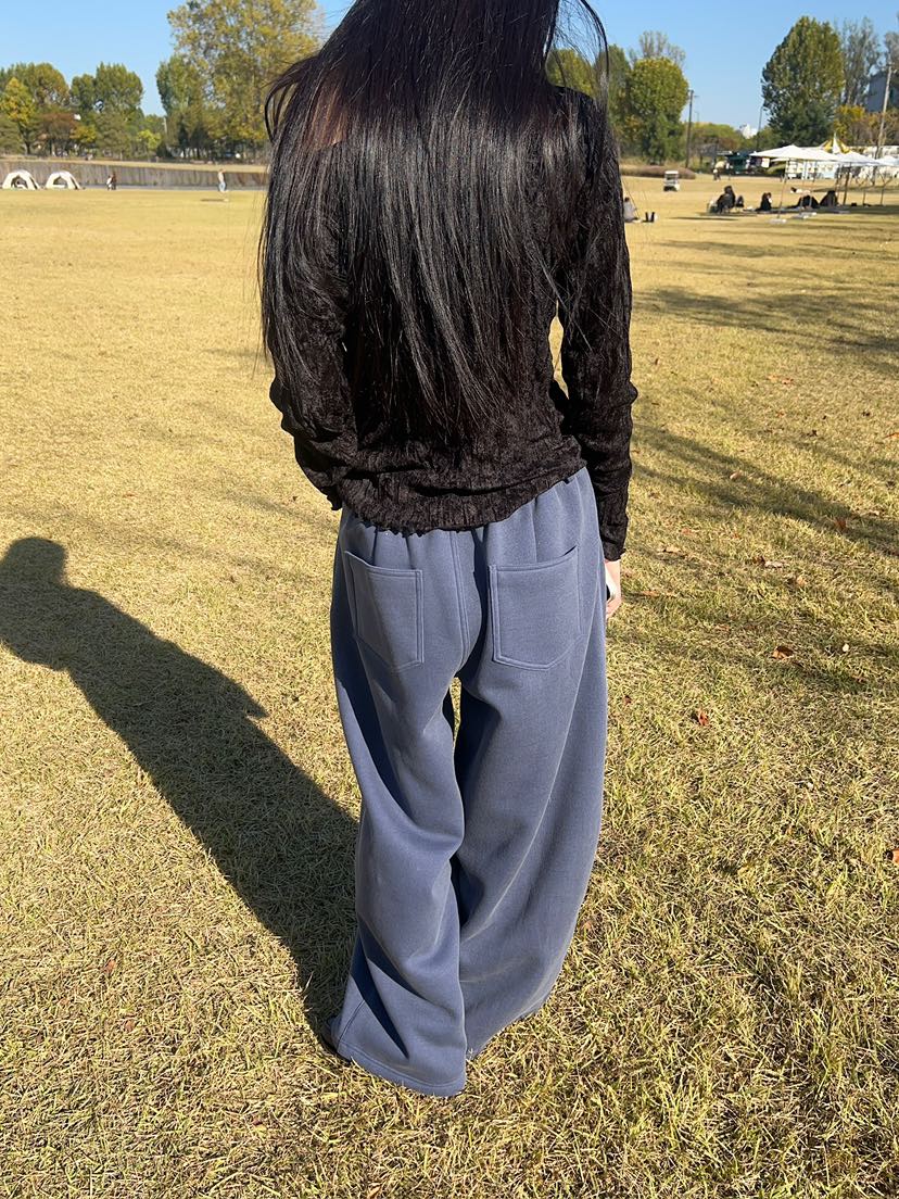 ANOTHER AVENUE韓國代購26秋冬絲絨脖帶褶皺修身長袖T恤天鵝絨ANOTHER AVENUE長袖T恤