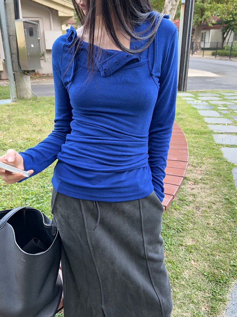 ANOTHER AVENUE韓國直郵26秋季亨利領長袖T恤插肩袖圓領紐扣ANOTHER AVENUE長袖T恤