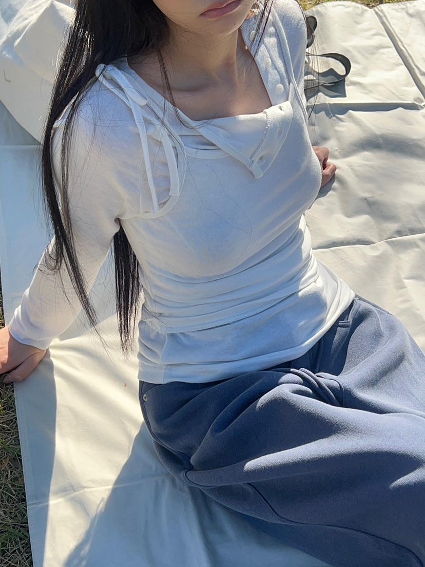 ANOTHER AVENUE韓國直郵26秋季亨利領長袖T恤插肩袖圓領紐扣ANOTHER AVENUE長袖T恤