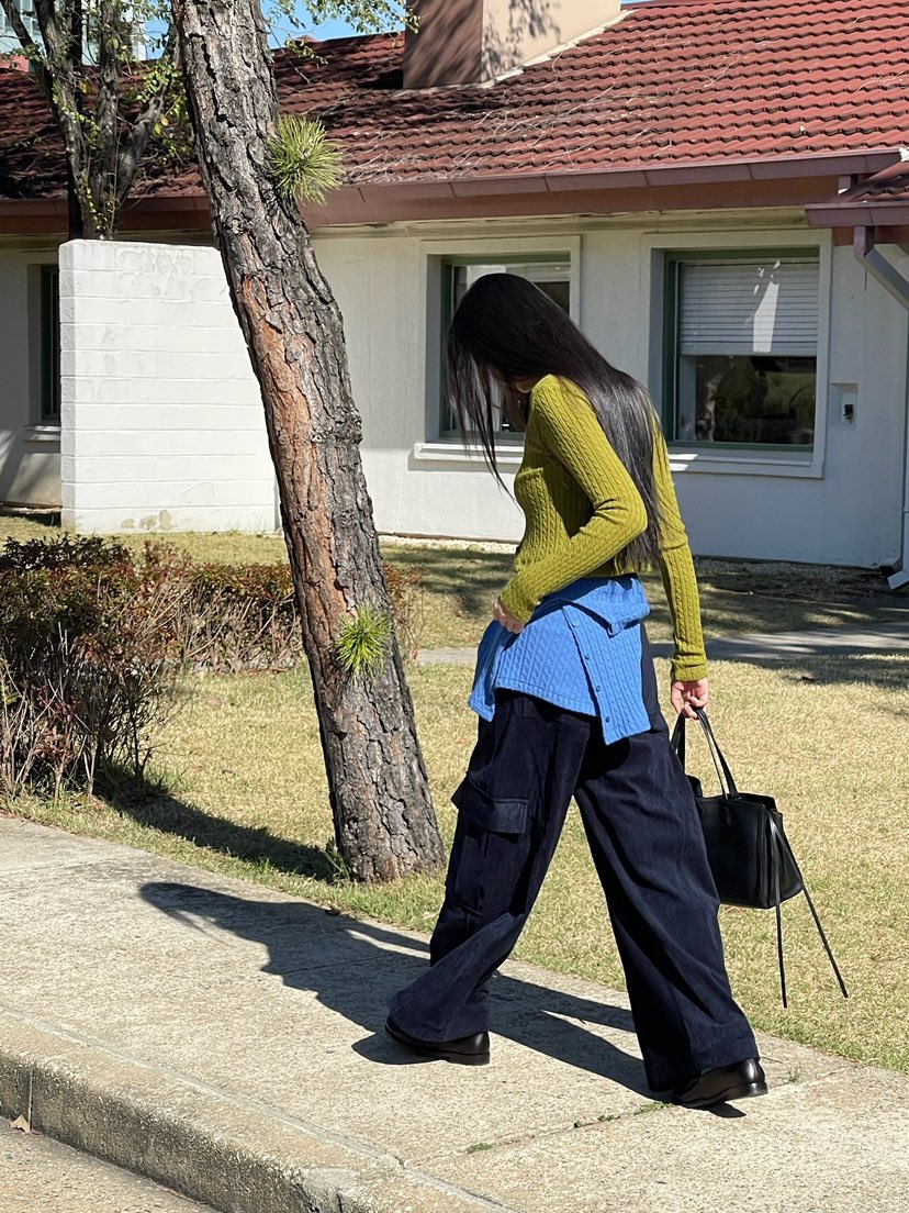 ANOTHER AVENUE東大門實拍26秋冬短款絞花針織開衫單排扣扭曲ANOTHER AVENUE開衫