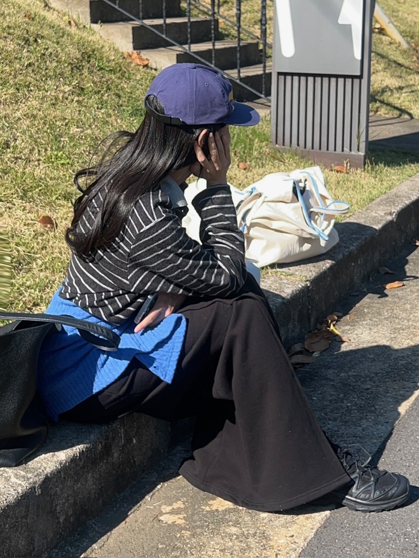 ANOTHER AVENUE韓國代購26秋季撞色翻領條紋長袖T恤落肩撞色翻ANOTHER AVENUE長袖T恤