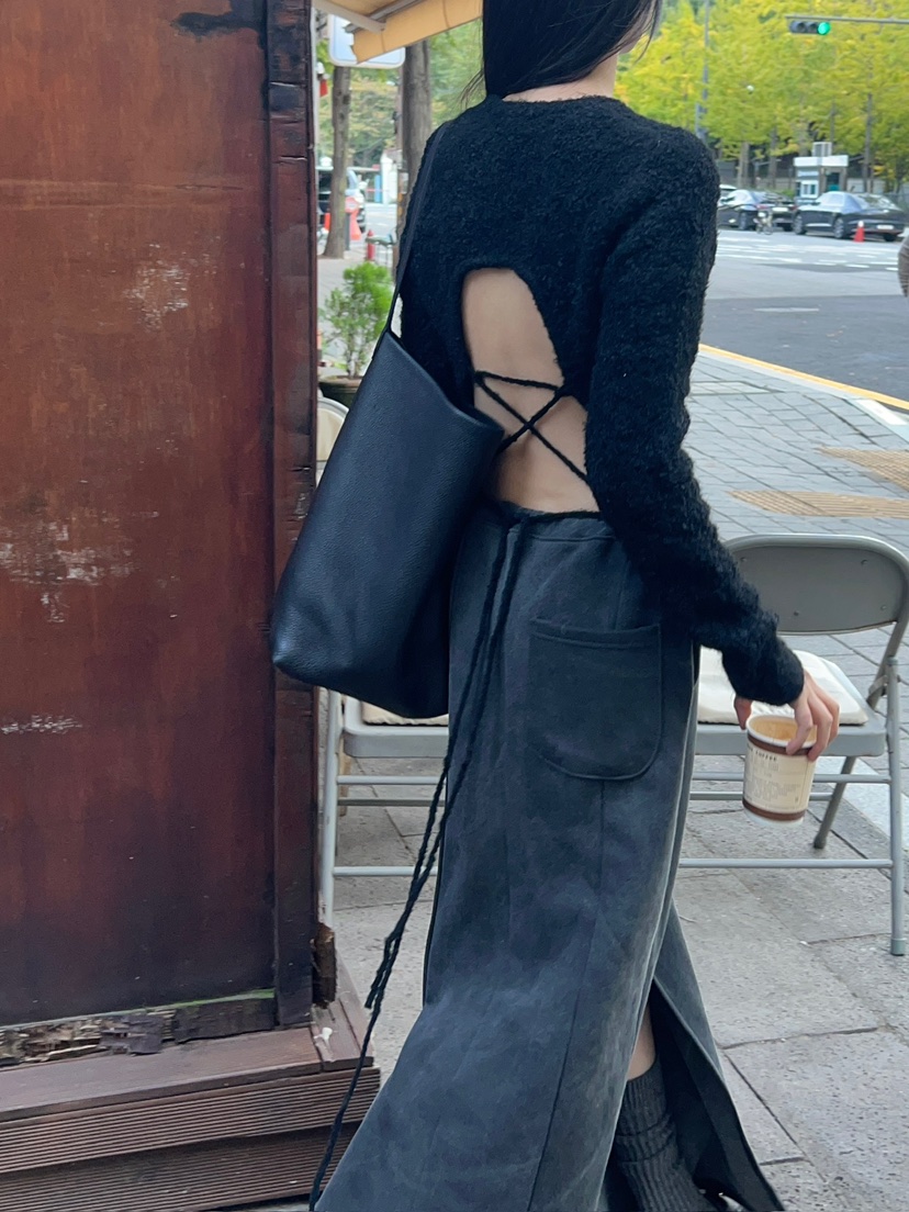 ANOTHER AVENUE韓國代購26秋季抽繩下擺圓領針織衫可調節抽繩ANOTHER AVENUE針織衫