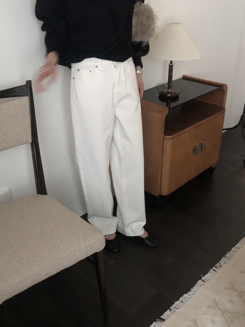 LE BUTTER韓國直郵26秋冬高腰直筒休閑褲經典羊毛直筒褲高腰紐LE BUTTER休閑褲