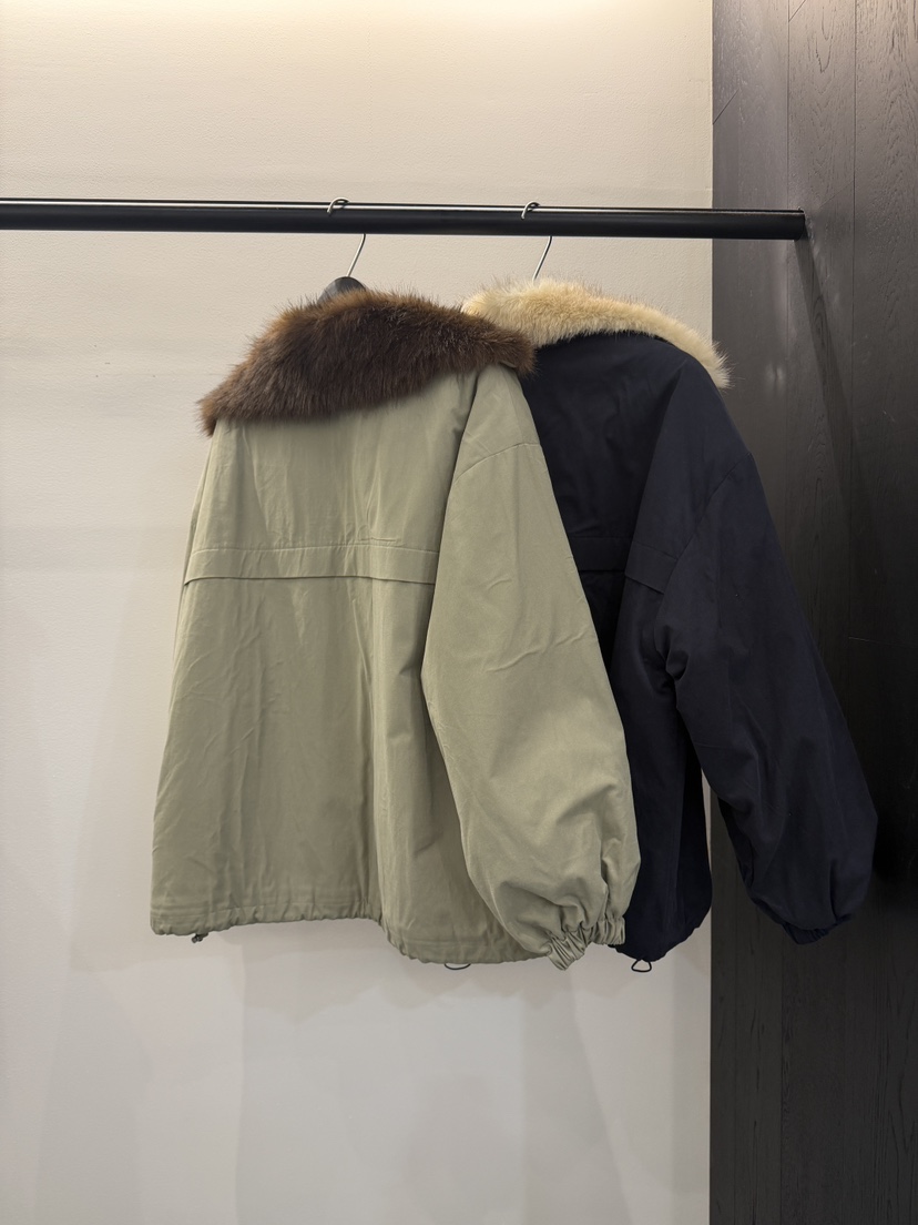 MURMUR東大門實拍26秋季短款毛領派克棉服短款棉服落肩寬松MURMUR短款棉服