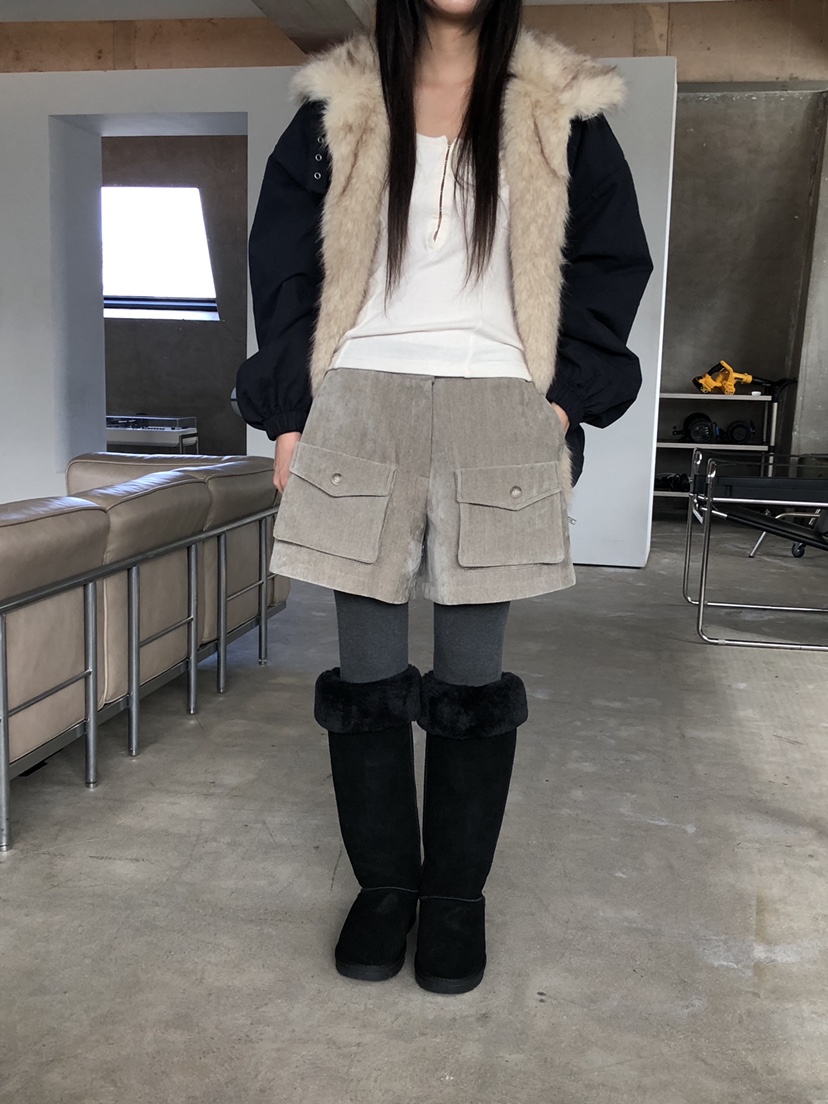 MURMUR東大門實拍26秋季短款毛領派克棉服短款棉服落肩寬松MURMUR短款棉服