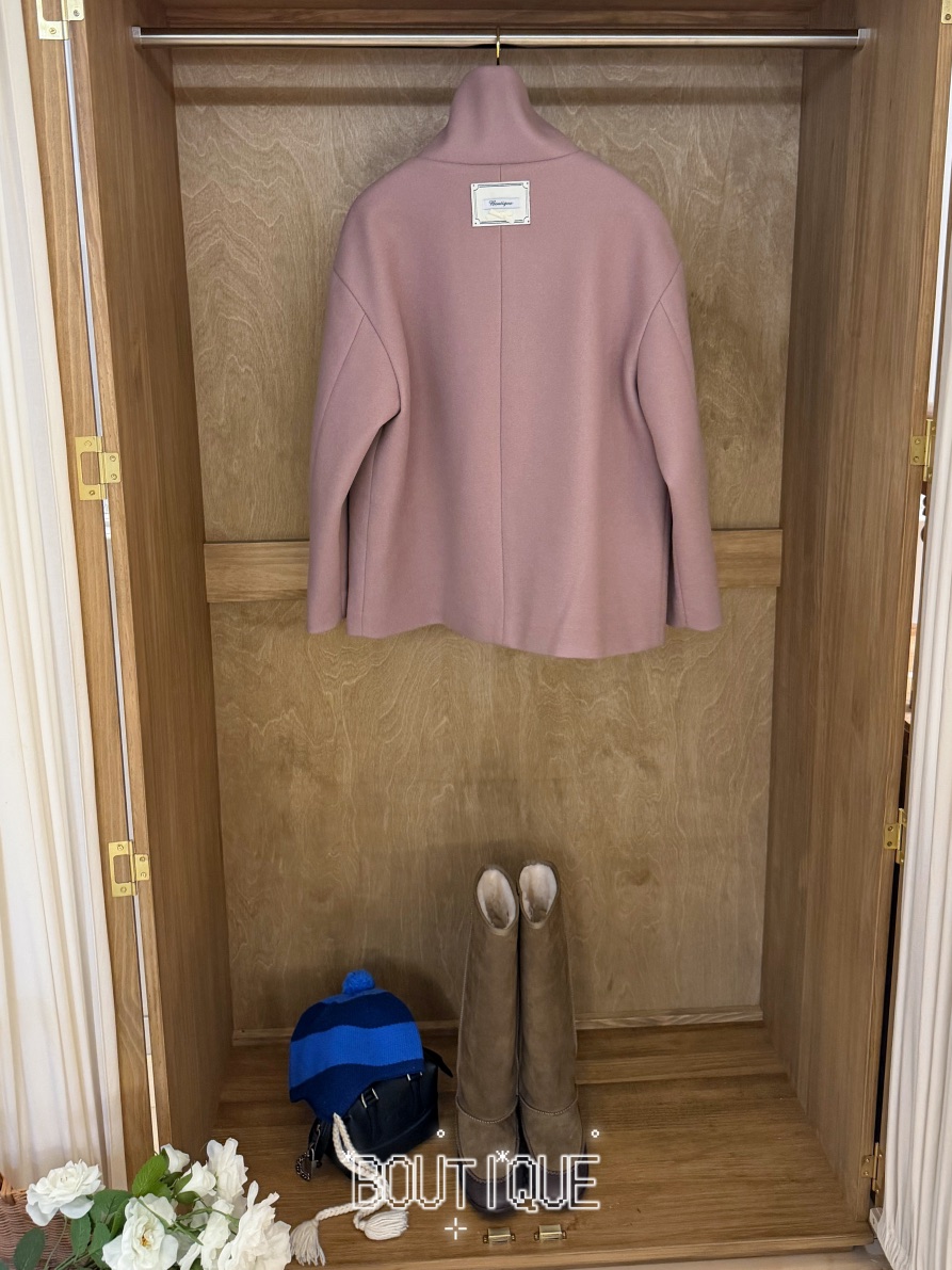BOUTIQUE-L東大門直郵26秋季短款立領蝴蝶結大衣短款大衣蝴蝶BOUTIQUE-L短款大衣
