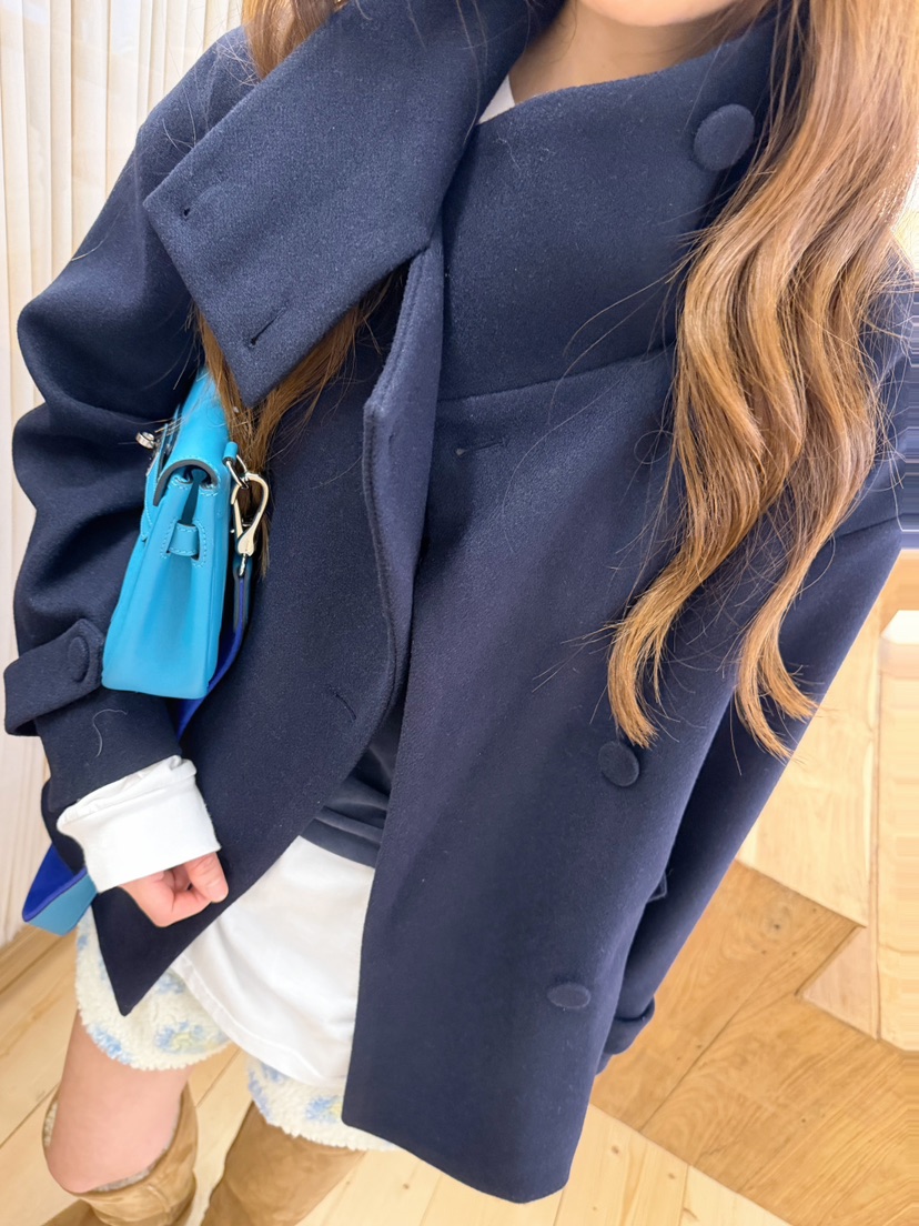BOUTIQUE-L東大門直郵26秋季短款立領蝴蝶結大衣短款大衣蝴蝶BOUTIQUE-L短款大衣