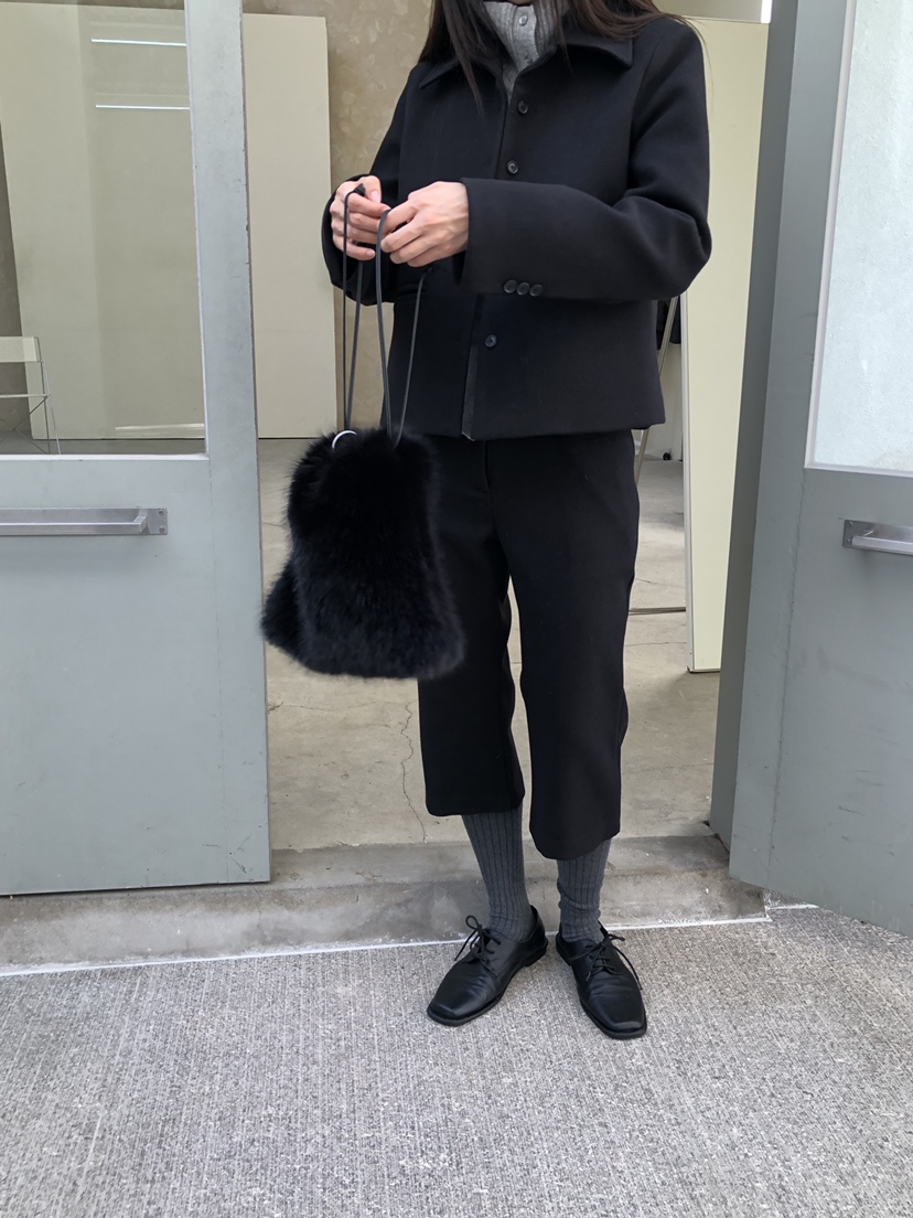 MURMUR東大門直郵26秋季七分闊腿通勤毛呢褲短褲口袋直筒紐扣MURMUR短褲