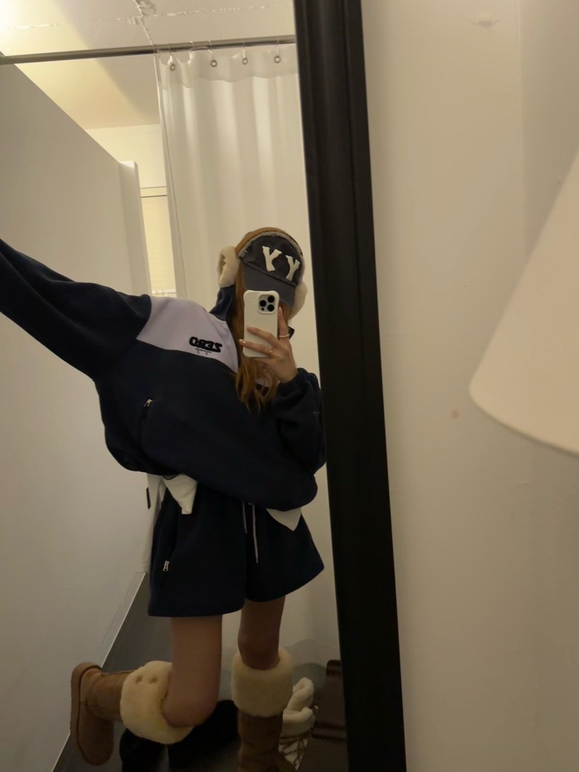 ZEROZERO韓國代購26秋冬撞色搖粒絨半拉鏈套裝衛衣半拉鏈口袋ZEROZERO衛衣
