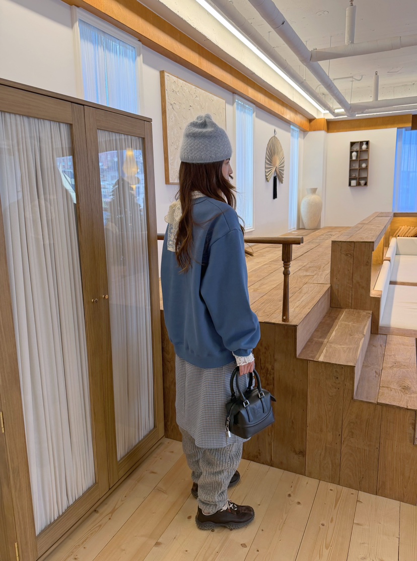 BOUTIQUE-L東大門代購26秋季格紋荷葉邊中裙半身裙中短裙荷葉BOUTIQUE-L半身裙/中短裙