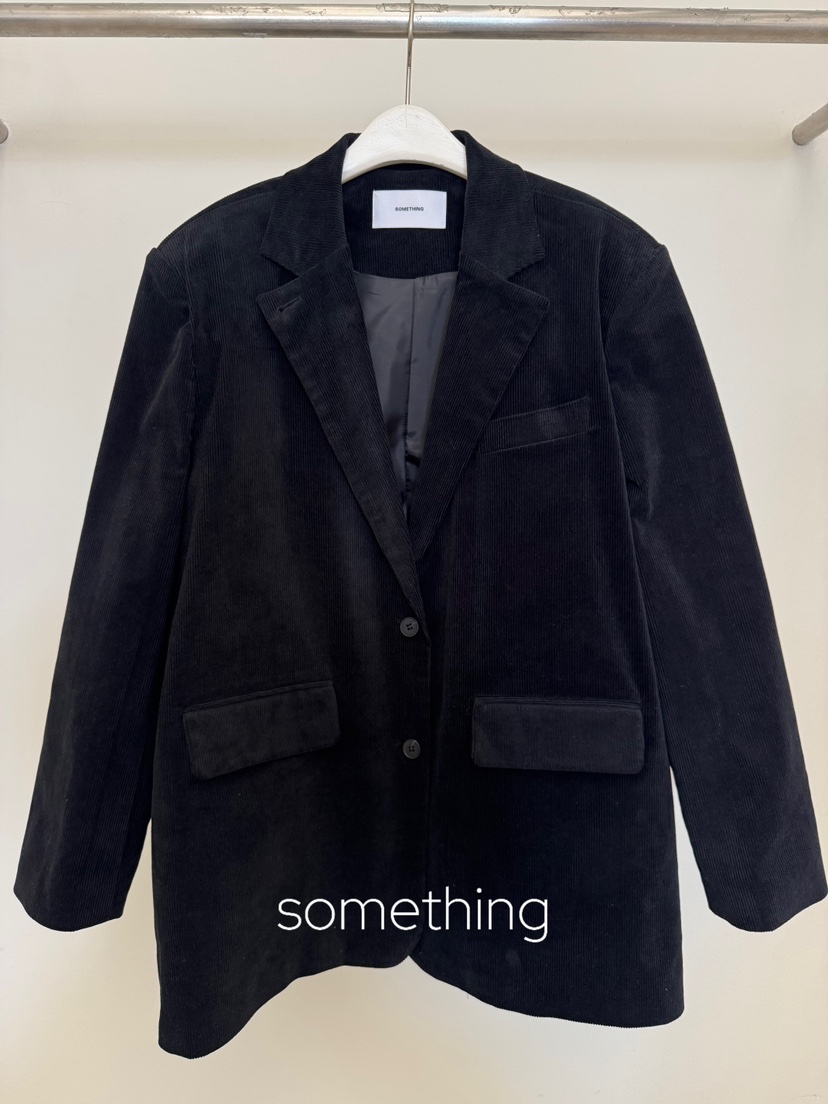 SOMETHING-L/FANCY東大門直郵26秋冬燈芯絨西裝外套夾克寬松SOMETHING-L/FANCY夾克圖色3黑色