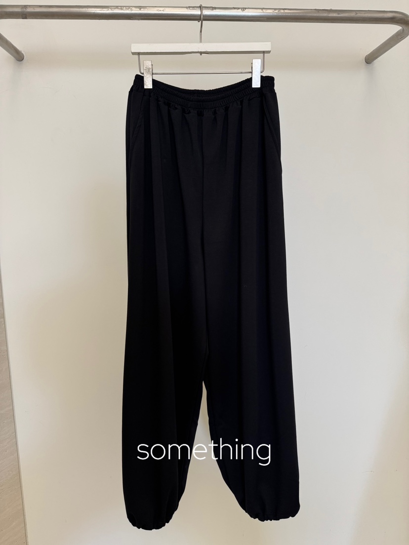SOMETHING-L/FANCY東大門直郵26秋季束腳休閑鹽色褲休閑褲寬松SOMETHING-L/FANCY休閑褲圖色3黑色