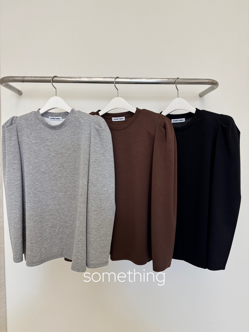 SOMETHING-L/FANCY東大門代購26秋季圓領泡泡袖衛衣泡泡袖圓領SOMETHING-L/FANCY衛衣