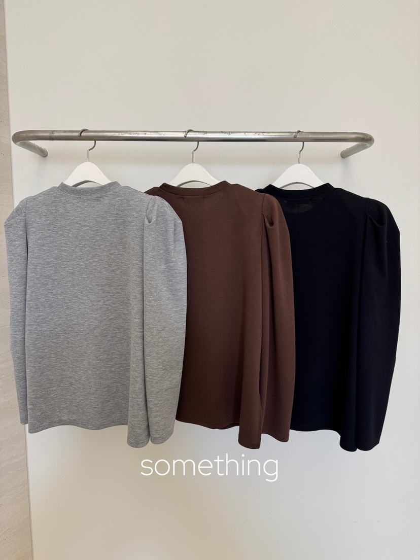 SOMETHING-L/FANCY東大門代購26秋季圓領泡泡袖衛衣泡泡袖圓領SOMETHING-L/FANCY衛衣