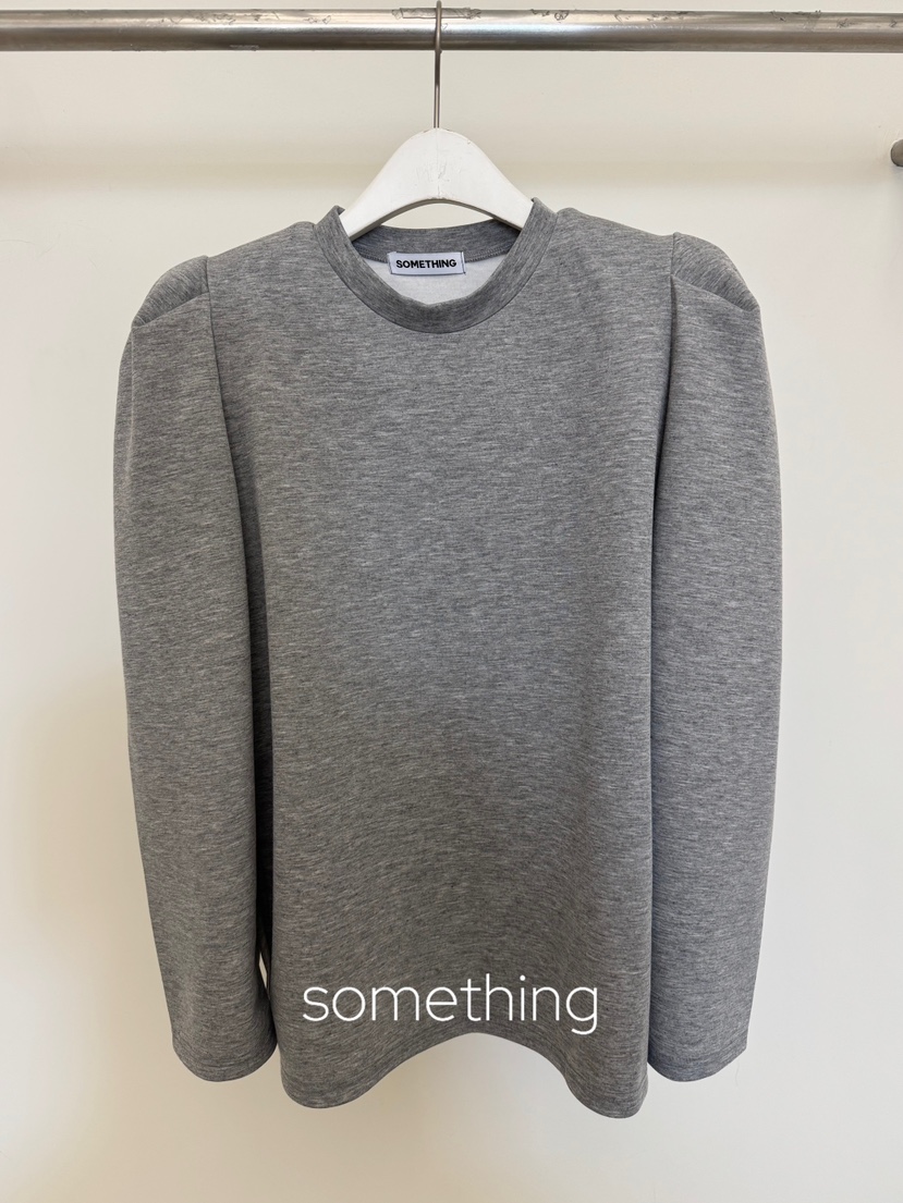 SOMETHING-L/FANCY東大門代購26秋季圓領泡泡袖衛衣泡泡袖圓領SOMETHING-L/FANCY衛衣圖色1