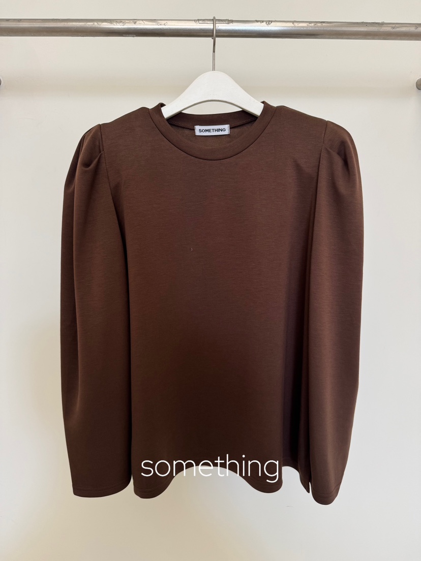 SOMETHING-L/FANCY東大門代購26秋季圓領泡泡袖衛衣泡泡袖圓領SOMETHING-L/FANCY衛衣圖色2