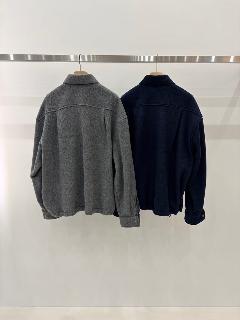 J_SHOP東大門代購26秋冬落肩松緊下擺搖粒絨夾克按扣落肩J_SHOP夾克