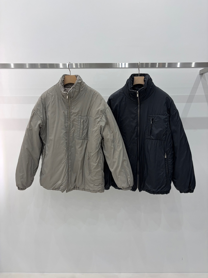 J_SHOP韓國代購26秋冬立領夾棉尼龍夾克口袋尼龍立領落肩J_SHOP夾克
