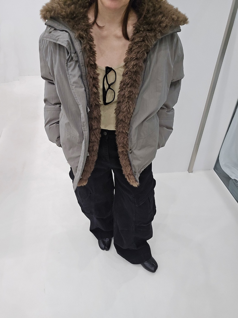 J_SHOP東大門直郵26秋季毛領短款羽絨服羽絨服落肩寬松J_SHOP短款羽絨服