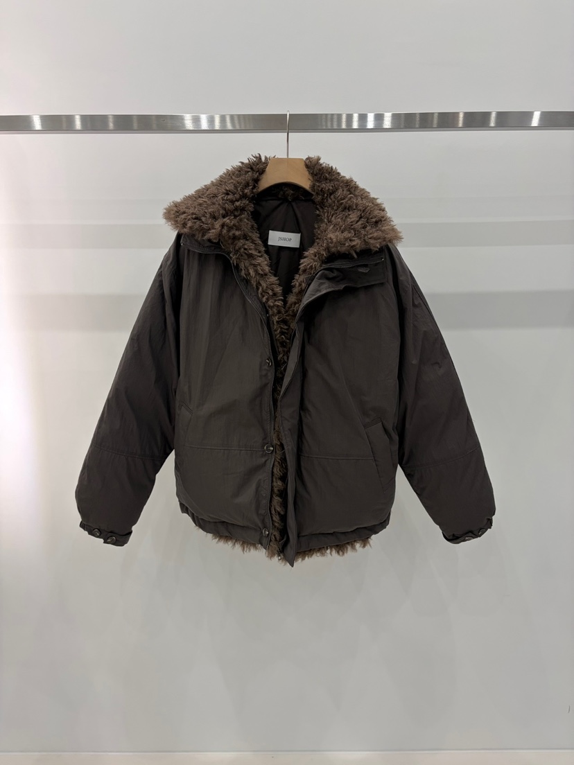J_SHOP東大門直郵26秋季毛領短款羽絨服羽絨服落肩寬松J_SHOP短款羽絨服圖色2