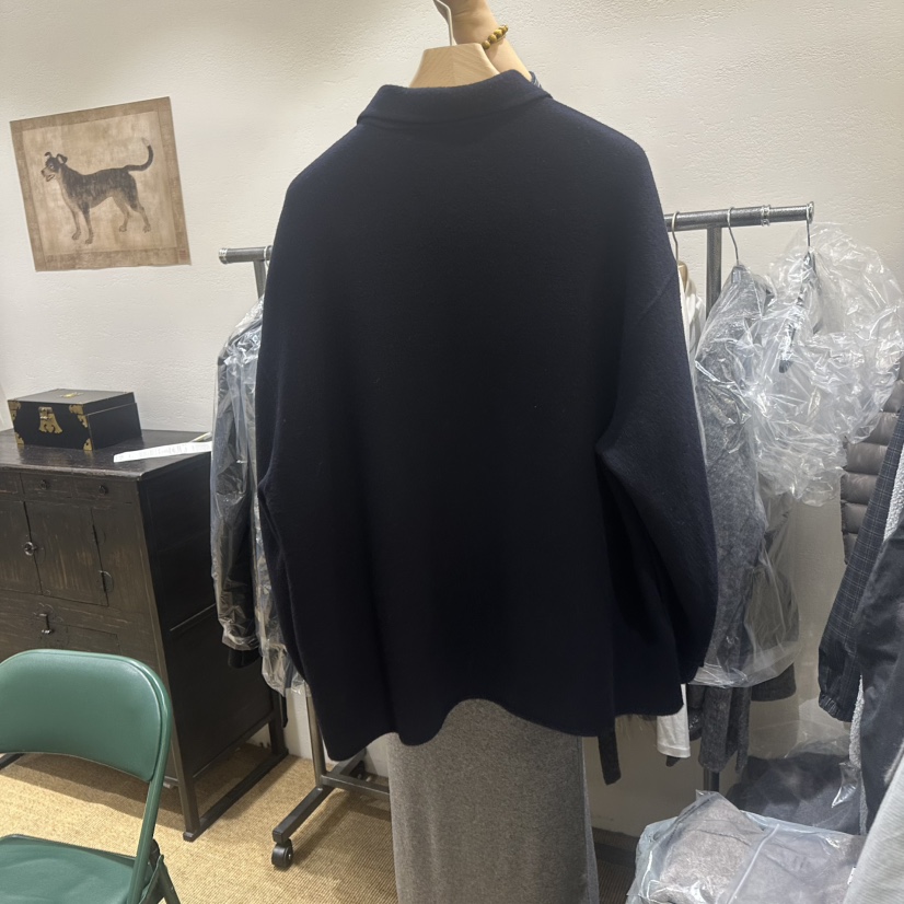 BOHEME_NDE韓國直郵26秋冬短款毛呢襯衫式外套短款大衣單排扣BOHEME_NDE短款大衣