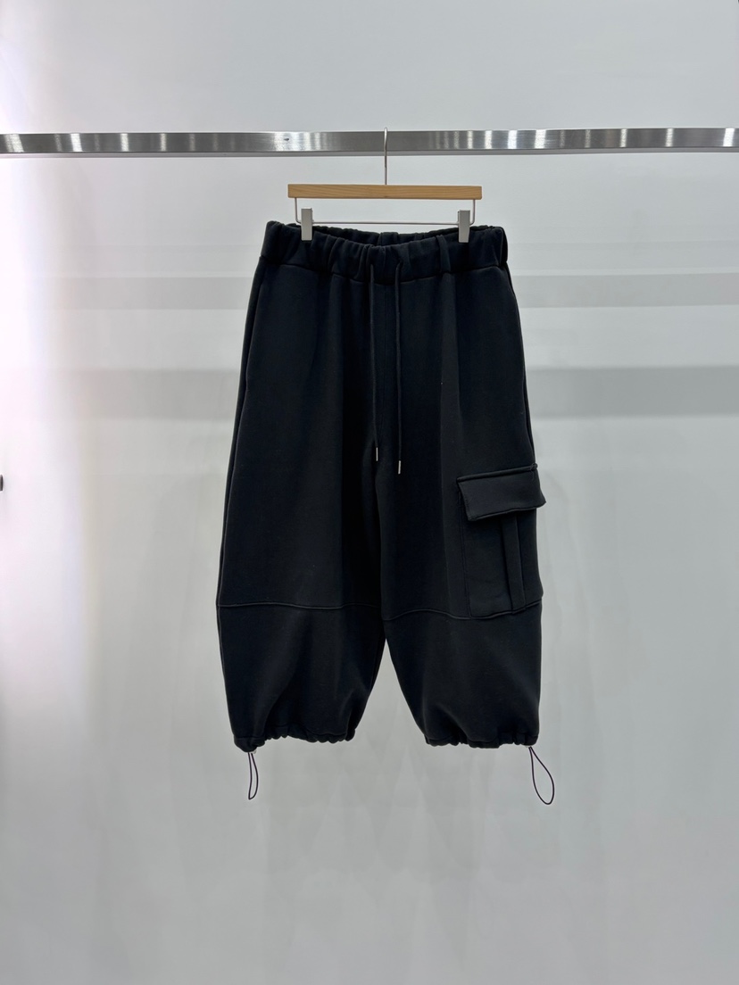 J_SHOP韓國直郵26秋冬寬松燈籠工裝休閑褲可調節抽繩寬松燈籠J_SHOP休閑褲圖色4黑色