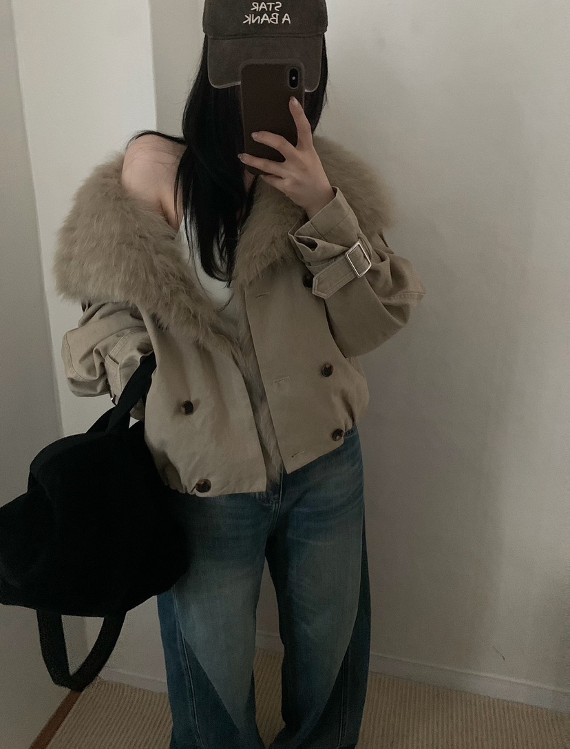TEWNTY FOUR SEVEN24-7東大門實拍26秋冬短款毛領羽絨服短款羽TEWNTY FOUR SEVEN24-7短款羽絨服