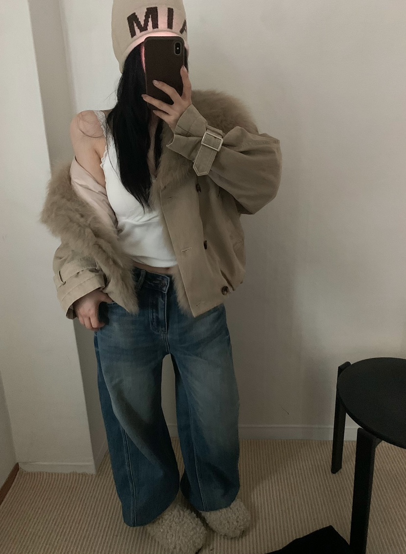TEWNTY FOUR SEVEN24-7東大門實拍26秋冬短款毛領羽絨服短款羽TEWNTY FOUR SEVEN24-7短款羽絨服