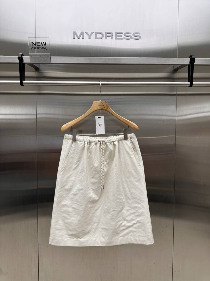 MYDRESS東大門代購26秋季抽繩直筒中長半身裙中短裙口袋抽繩直MYDRESS半身裙/中短裙圖色1