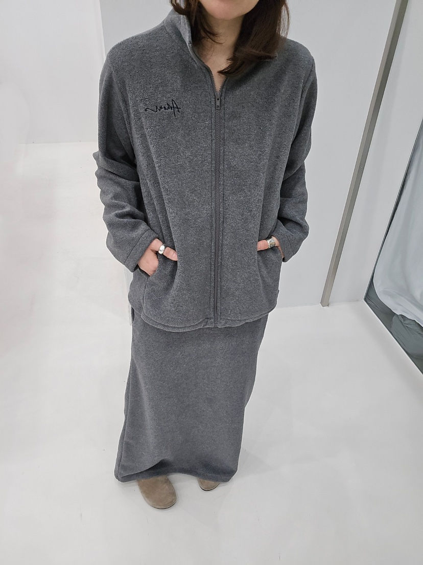 J_SHOP韓國代購26秋季直筒搖粒絨中長裙口袋直筒J_SHOP長裙