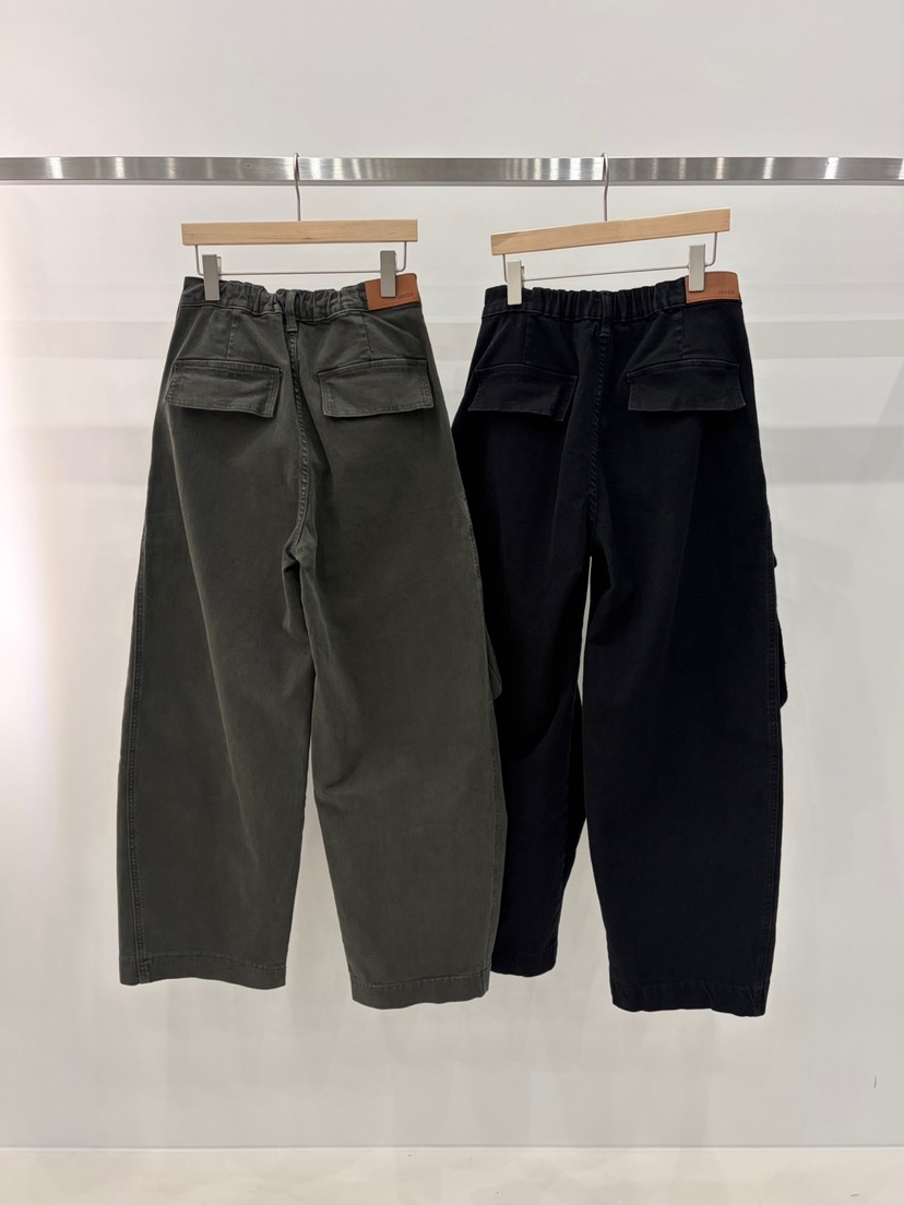 J_SHOP韓國代購26秋冬工裝闊腿休閑褲工裝褲褶裥寬松J_SHOP休閑褲