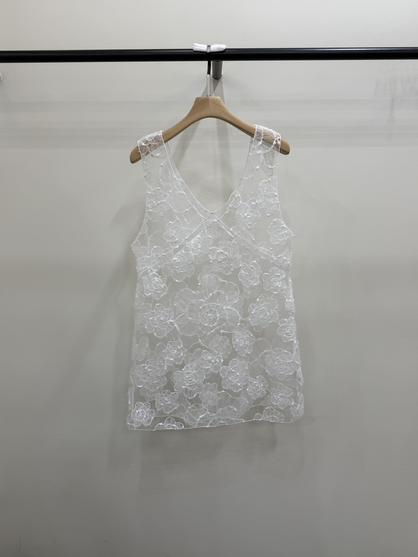 PERSON韓國直郵26秋季蕾絲刺繡吊帶背心直筒蕾絲寬松無袖PERSON吊帶/背心