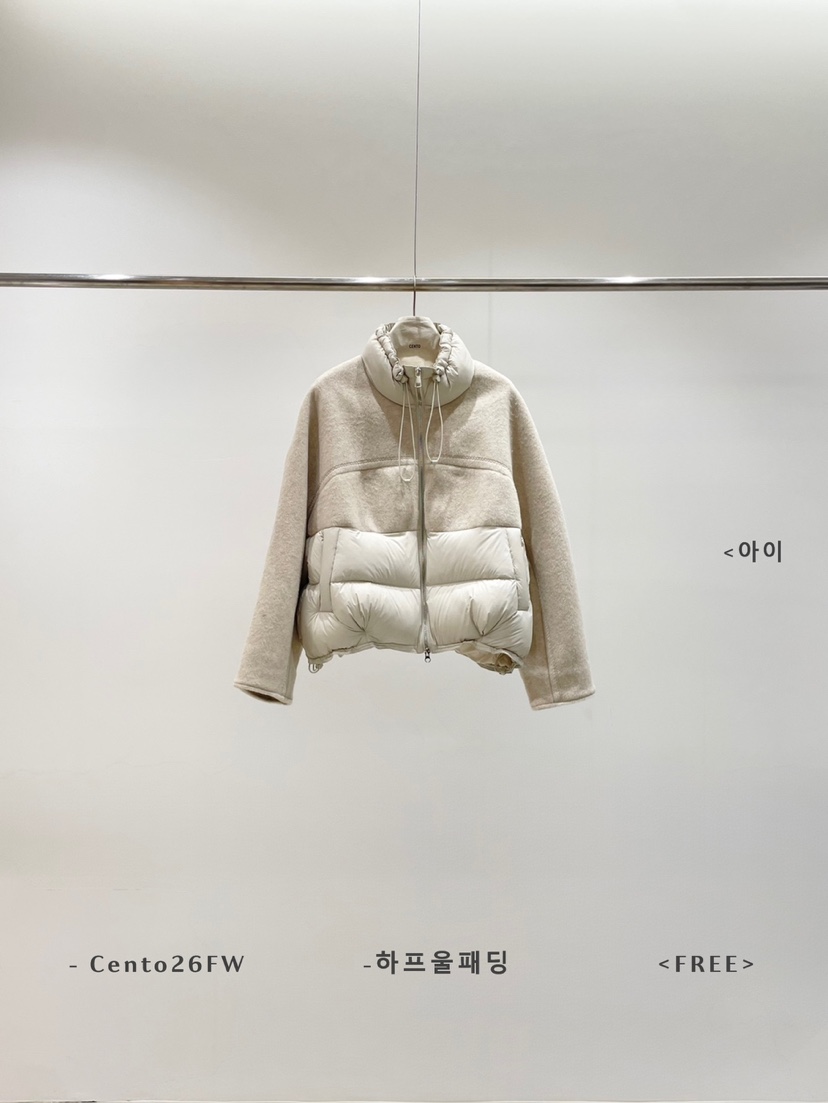 CENTO東大門實拍26秋季拼接立領短款羽絨外套短款羽絨服立領羽CENTO短款羽絨服圖色1