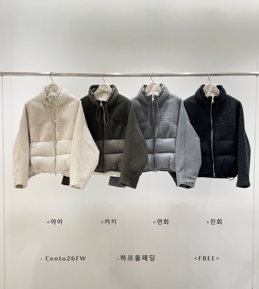CENTO東大門實拍26秋季拼接立領短款羽絨外套短款羽絨服立領羽CENTO短款羽絨服圖色2左二色