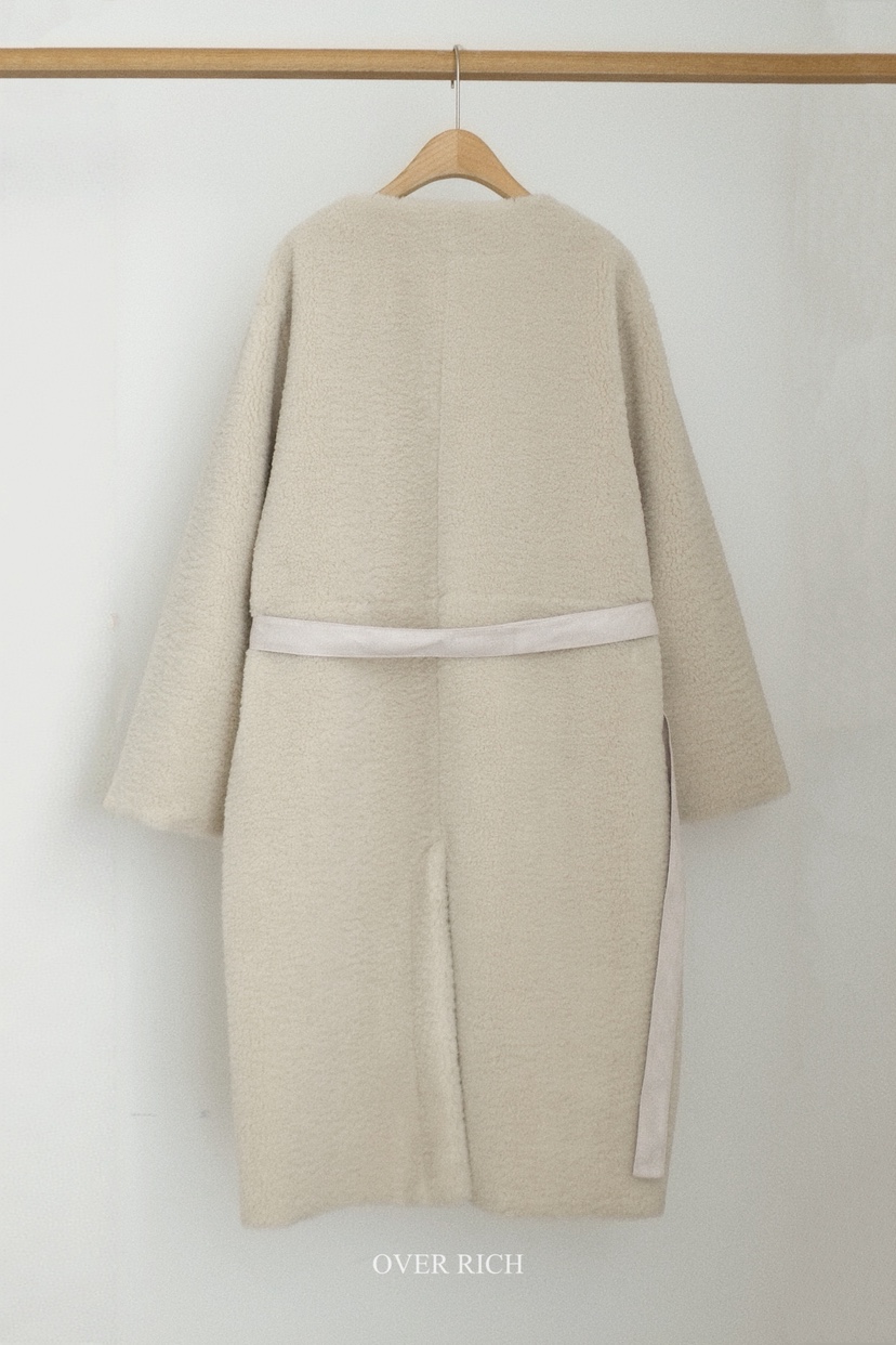 OVER RICH東大門直郵女士新品真品中長款大衣含腰帶兩面穿OVER RICH中長款大衣