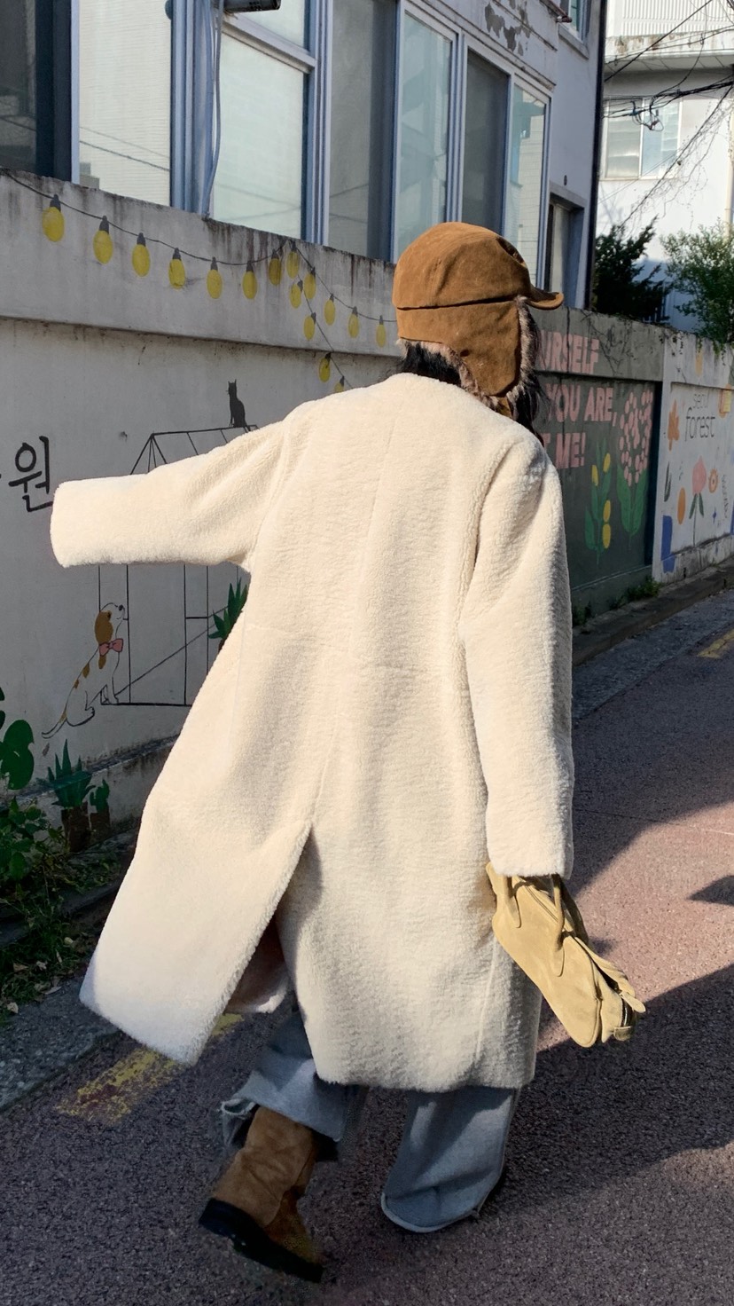 OVER RICH東大門直郵女士新品真品中長款大衣含腰帶兩面穿OVER RICH中長款大衣