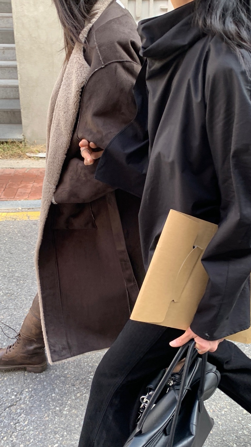 OVER RICH東大門直郵女士新品真品中長款大衣含腰帶兩面穿OVER RICH中長款大衣
