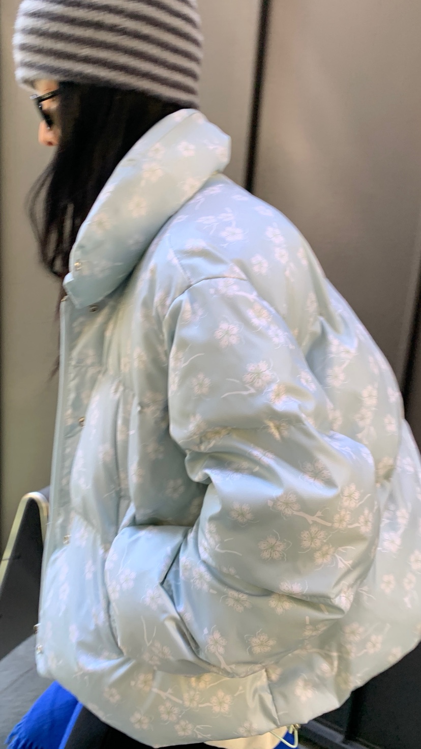 OVER RICH東大門直郵女裝新款推薦休閑短款棉服羽絨服花朵OVER RICH短款棉服