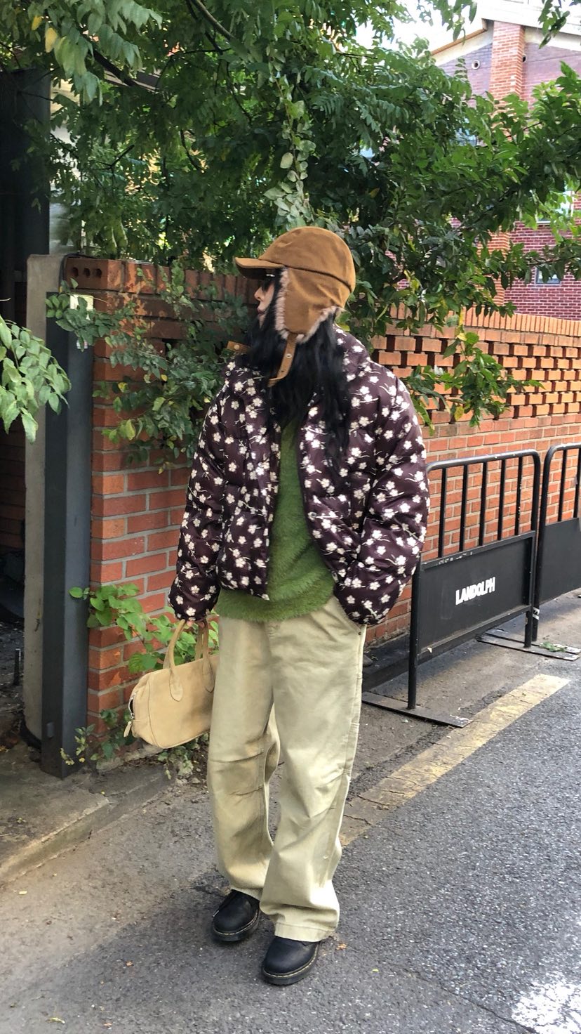 OVER RICH東大門直郵女裝新款推薦休閑短款棉服羽絨服花朵OVER RICH短款棉服