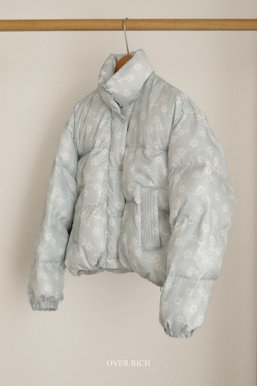 OVER RICH東大門直郵女裝新款推薦休閑短款棉服羽絨服花朵OVER RICH短款棉服圖色3