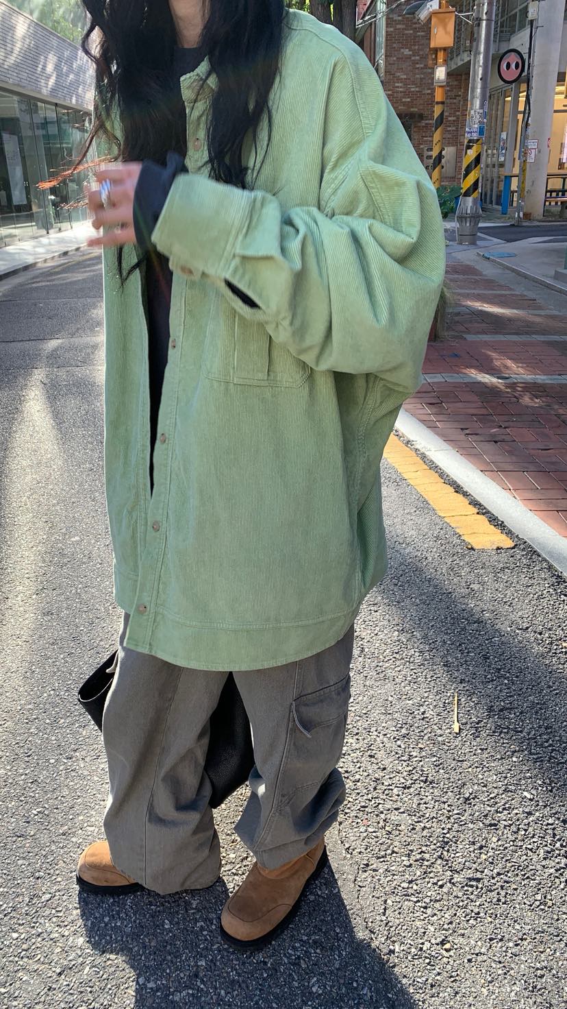OVER RICH東大門實拍女裝新品熱賣時尚襯衫蕾絲衫燈芯絨OVER RICH襯衫/蕾絲衫