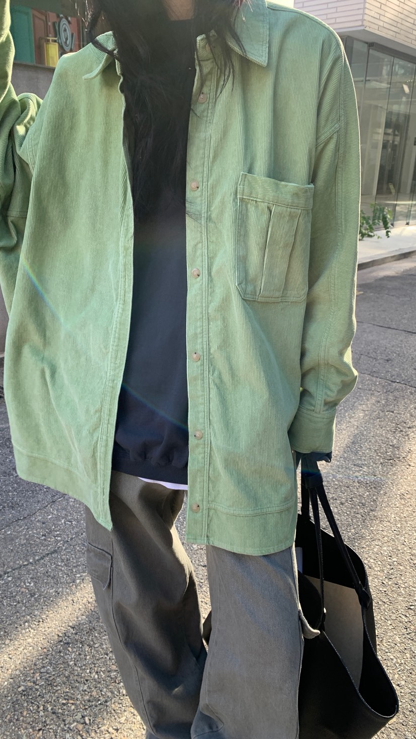 OVER RICH東大門實拍女裝新品熱賣時尚襯衫蕾絲衫燈芯絨OVER RICH襯衫/蕾絲衫