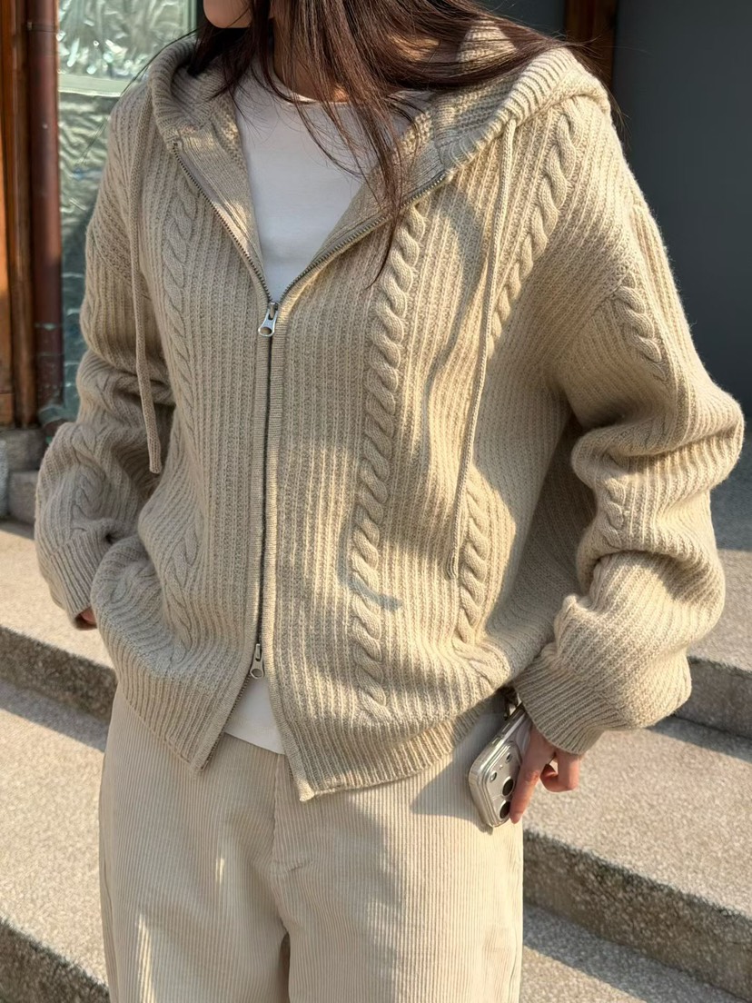 AMY GRACE東大門代購女裝新品休閑人氣熱賣時尚開衫連帽衫AMY GRACE開衫