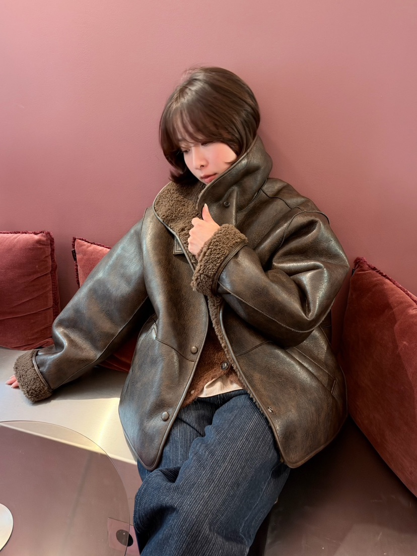 ERUME韓國代購女士新款推薦時尚真品人氣熱賣休閑夾克皮革ERUME夾克