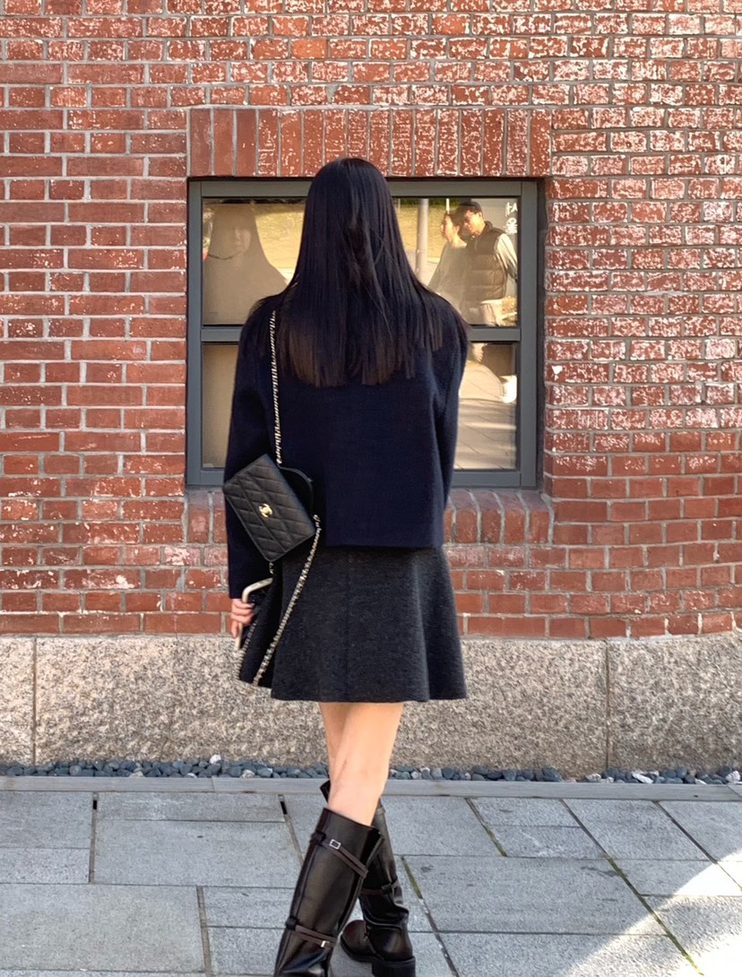 COURGETTE東大門實拍女裝新品人氣休閑真品短款大衣海軍鵝COURGETTE短款大衣