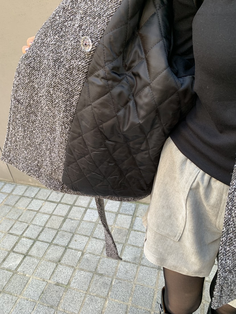SHOP POSTER東大門實拍女裝新款推薦短款大衣含腰帶夾棉SHOP POSTER短款大衣